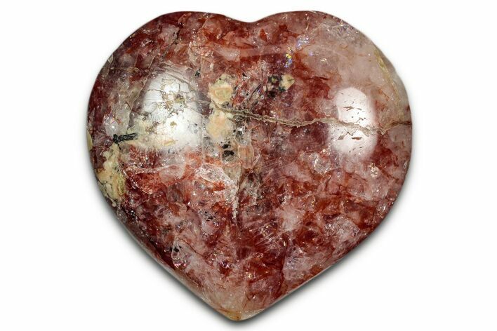Polished Hematoid Quartz Heart - Madagascar #341662